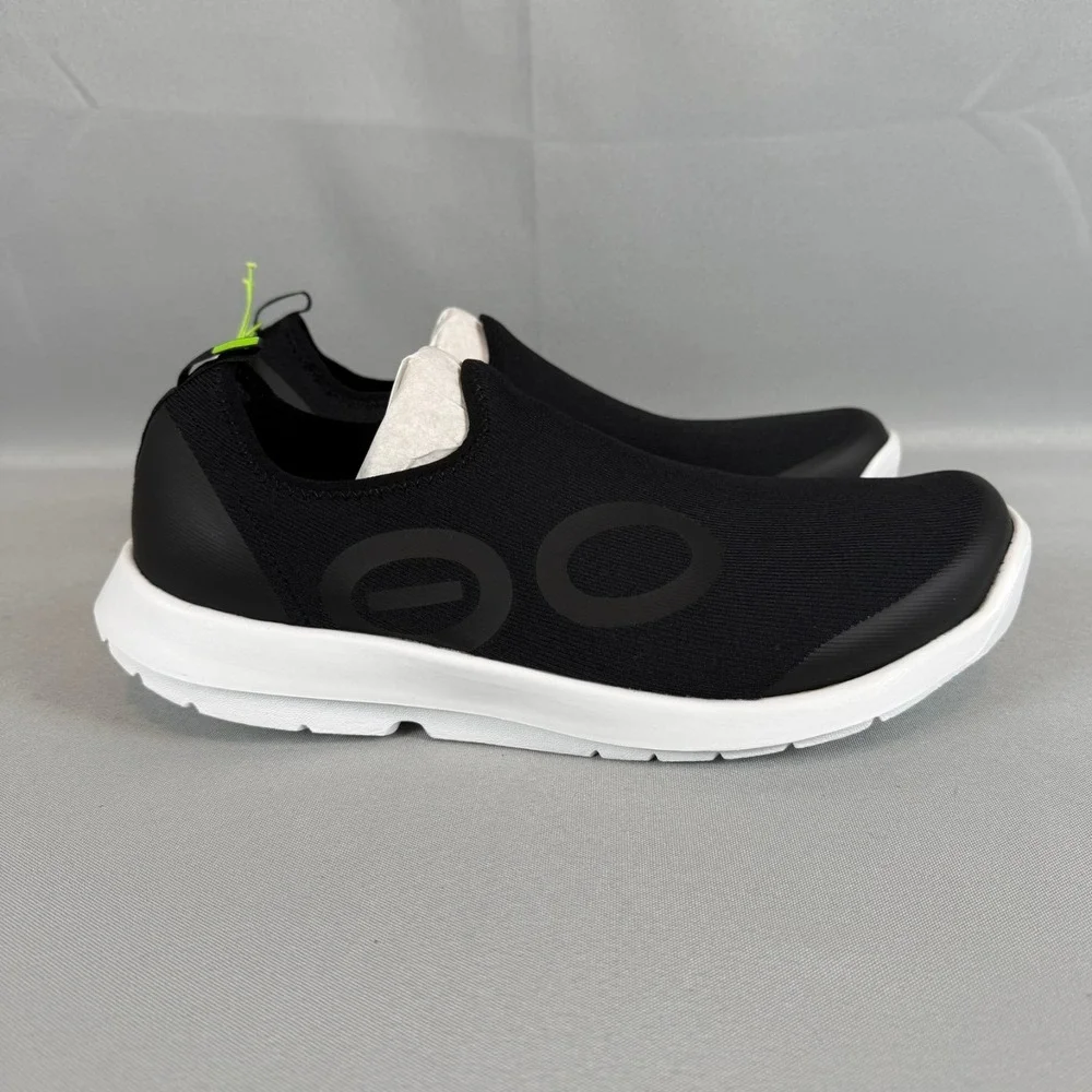Oofos OOmg Sport Recovery Sneakers Mens 13 Black White Slip-On Light New NIB